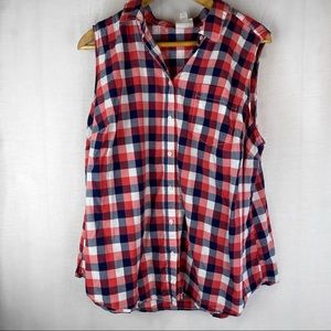 St. John's bay sleeveless collard button down 2X
